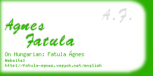 agnes fatula business card